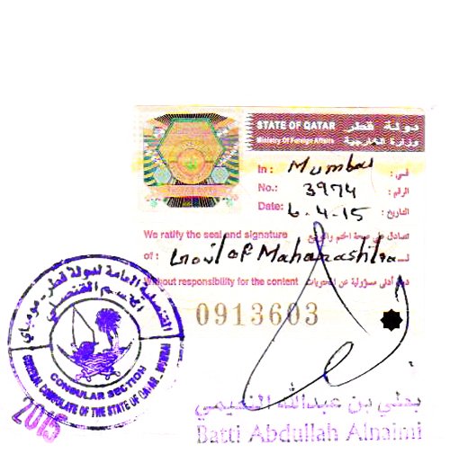 Qatar Embassy Attestation services In India Delhi Mumbai